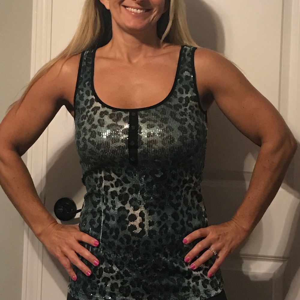 BKE sequined leopard tank - super cute!💕